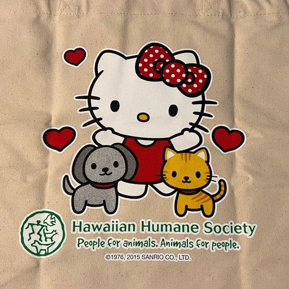 Hawaiian Humane Society x Sanrio Hello Kitty Canvas Tote Bag - Picture 2 of 2